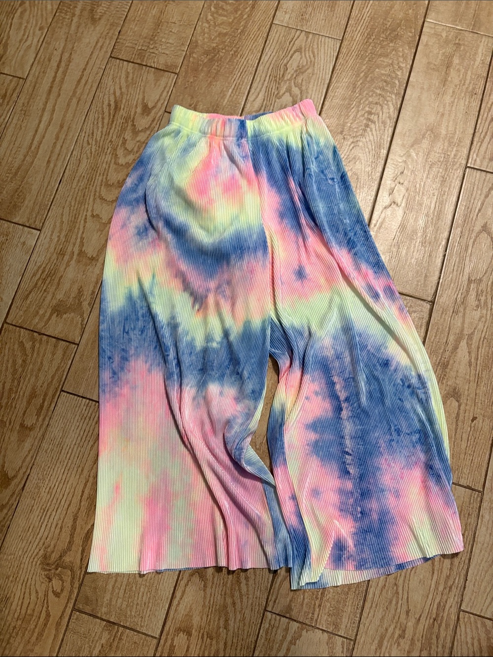 Zenana Outfitters Tie-Dye Pants - Pink, Blue, Yellow